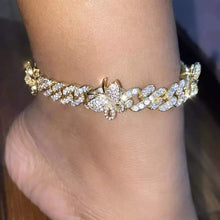 Load image into Gallery viewer, Rhinestone Butterfly Anklet
