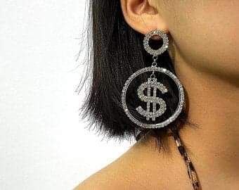 Dollar Sign Hoop Earrings